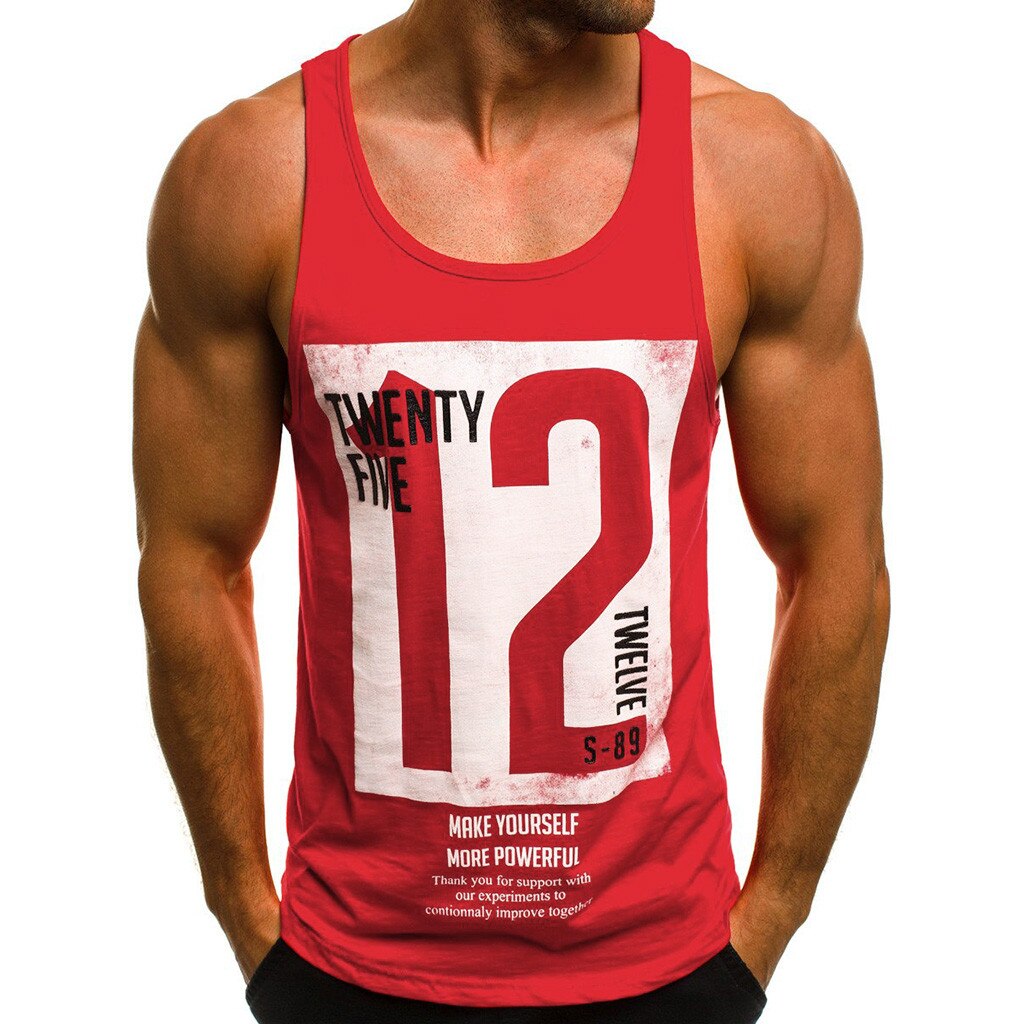 Casualowy męski tank top z nadrukiem, idealny do letnich stylizacji. Modny bezrękawnik, koszulka męska.