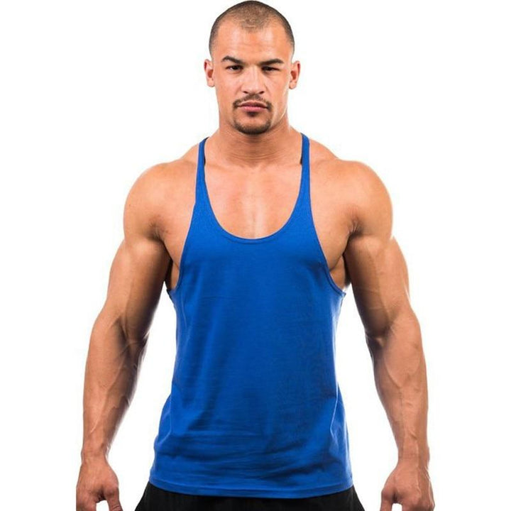 Jednokolorowy męski tank top z dekoltem O-neck. Luźna koszulka bez rękawów w stylu casual na lato.