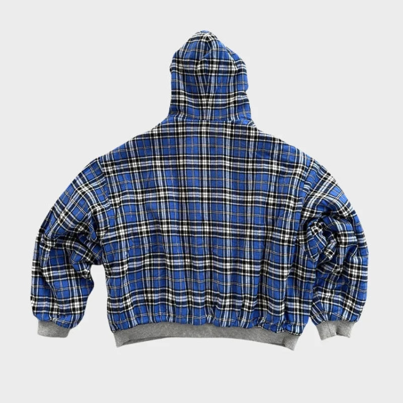 Bluza męska z kapturem, dwustronna, krój oversize. Wygodna odzież streetwear, uniwersalny styl 2w1.