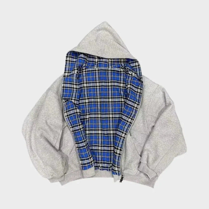 Wygodna męska bluza oversize z kapturem, dwustronna. Doskonała na jesień, do casualowych i komfortowych stylizacji.