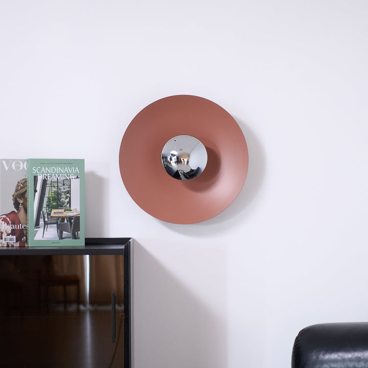 Energooszczędna okrągła lampa LED ścienna, do sypialni, nowoczesny design.