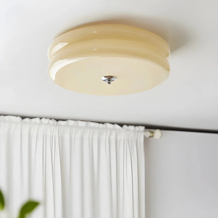 Lampa sufitowa retro Art Deco okrągła, eleganckie oświetlenie dekoracyjne.