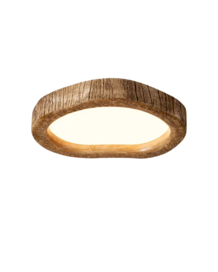 Lampa sufitowa boho z organicznego drewna, idealna do salonu, sypialni. Naturalny design.