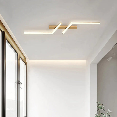 Liniowa lampa LED sufitowa. Nowoczesne, stylowe oświetlenie do biura, salonu, jadalni. Metalowa konstrukcja.