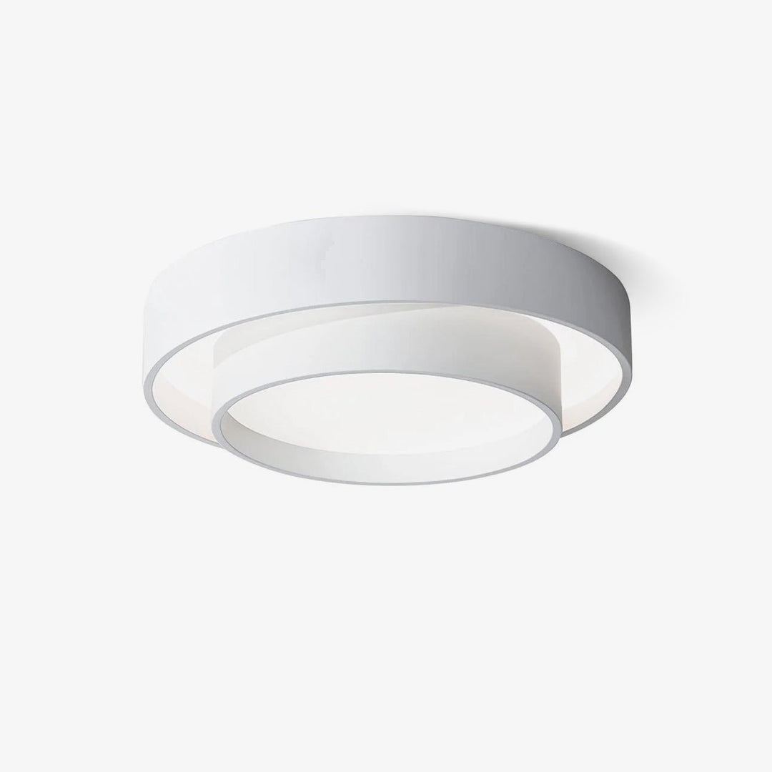 Lampa sufitowa LED z podwójnym pierścieniem, nowoczesna, sterowana pilotem, do gabinetu.