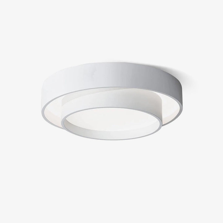 Lampa sufitowa LED z podwójnym pierścieniem, nowoczesna, sterowana pilotem, do gabinetu.