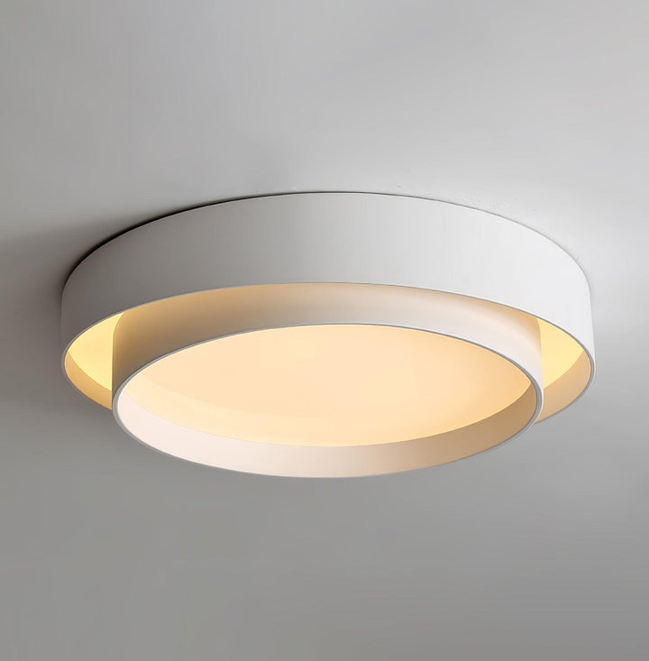 Oświetlenie sufitowe LED ściemnialne z pilotem, minimalistyczny design, okrągłe.