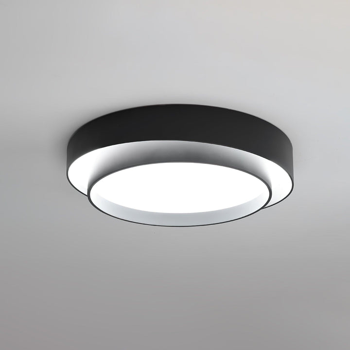 Lampa LED sufitowa z pilotem, podwójny pierścień, minimalistyczna, do gabinetu.