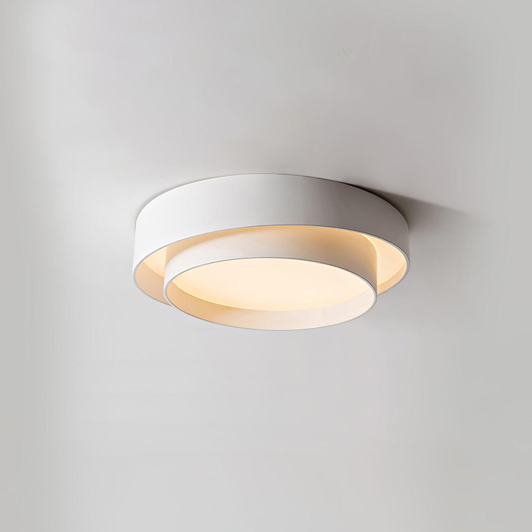 Oświetlenie sufitowe LED z regulacją jasności, pilotem, minimalistycznym designem.