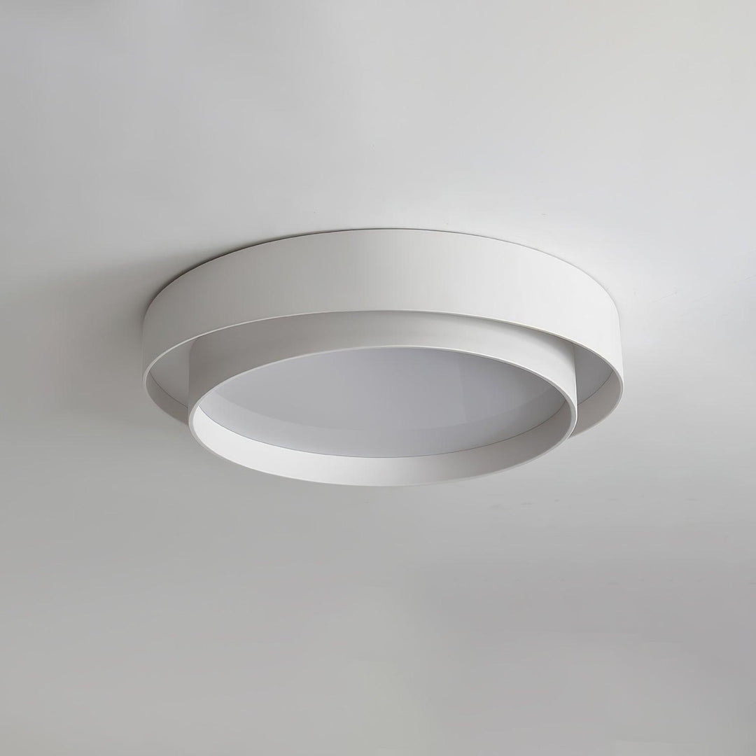 Minimalistyczna lampa sufitowa LED z pilotem, podwójny pierścień, do każdego wnętrza.