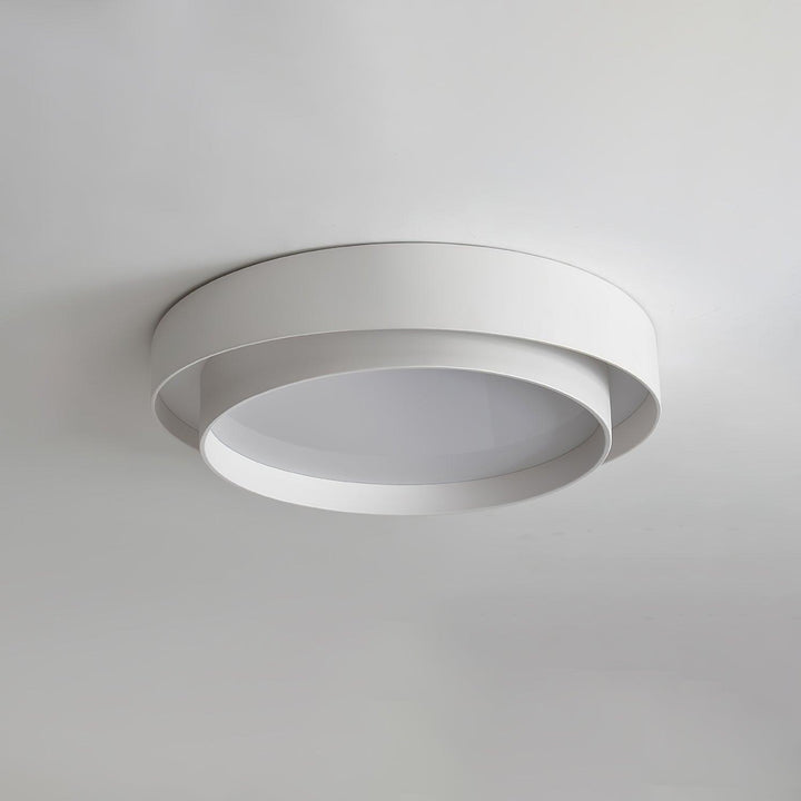 Minimalistyczna lampa sufitowa LED z pilotem, podwójny pierścień, do każdego wnętrza.