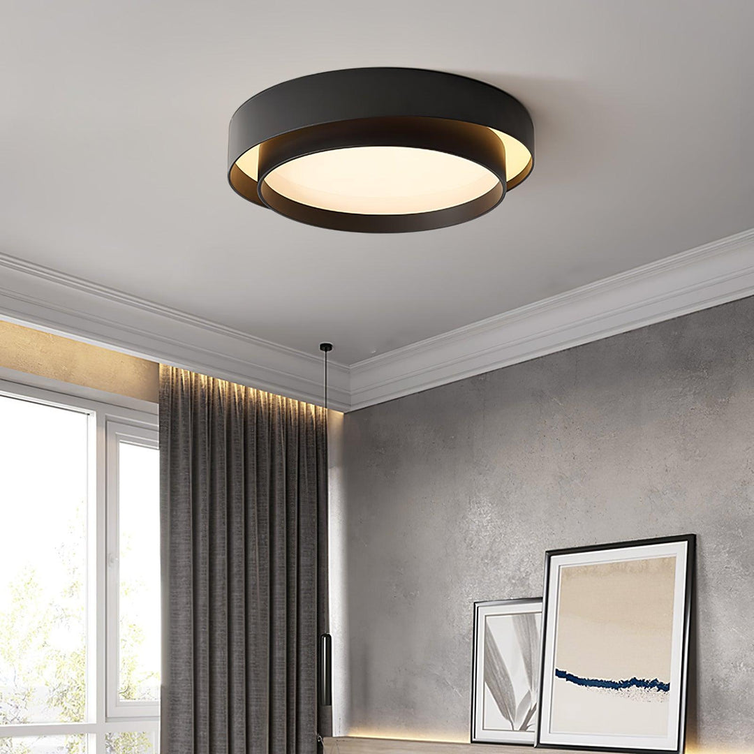 Ściemniana lampa sufitowa LED z pilotem, nowoczesny design do gabinetu.