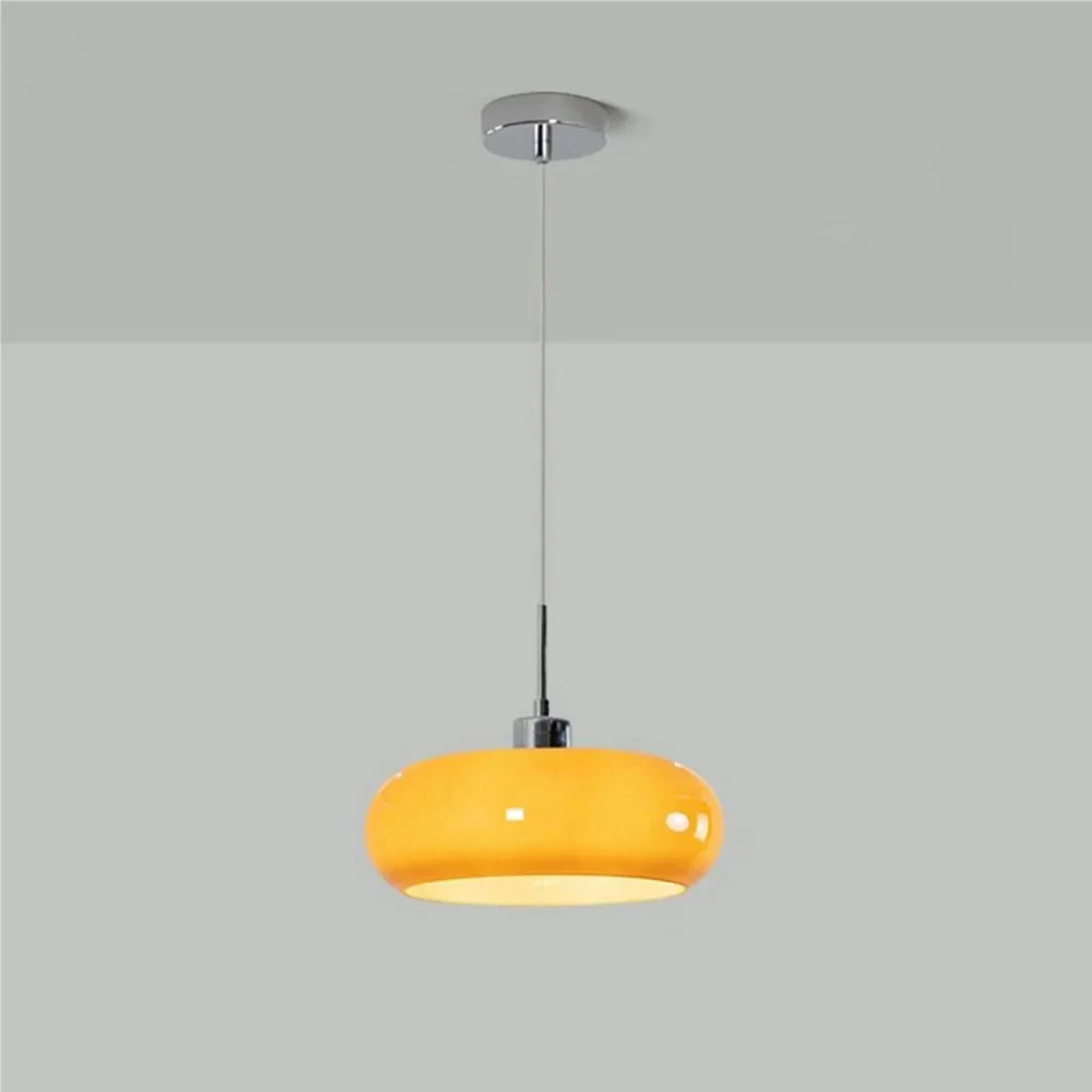 Lampa wisząca w stylu Bauhaus, szklana, oświetlenie design dla wnętrz retro.