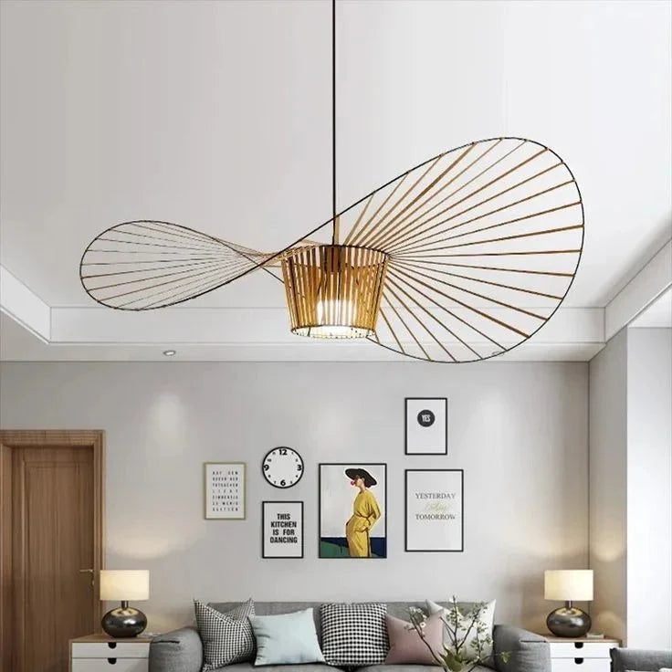 Oświetlenie LED wiszące, design kapeluszowy, nowoczesne retro, do wnętrz.