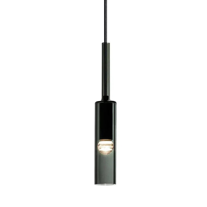 Szklana lampa wisząca cylindryczna, styl nowoczesny. Akcentujące oświetlenie do kuchni lub jadalni, E27.