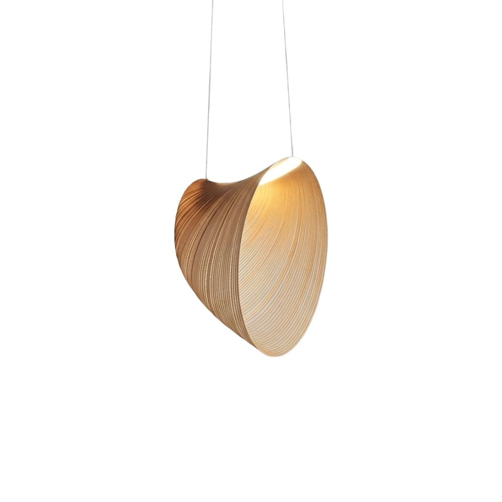 Lampa wisząca skandynawska z drewna brzozowego, organiczny design, do salonu.