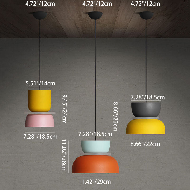Lampa wisząca Macarons w skandynawskim stylu, pastelowa. Designerska dekoracja do kuchni/jadalni E27.