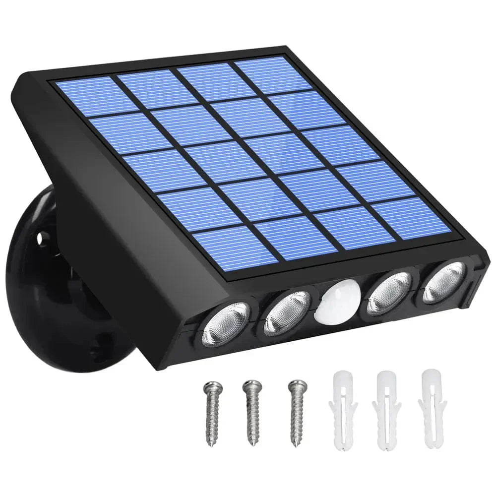 Oświetlenie tarasowe LED: bezprzewodowa lampa solarna z czujnikiem ruchu IP65, łatwa w montażu.