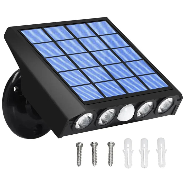 Oświetlenie tarasowe LED: bezprzewodowa lampa solarna z czujnikiem ruchu IP65, łatwa w montażu.