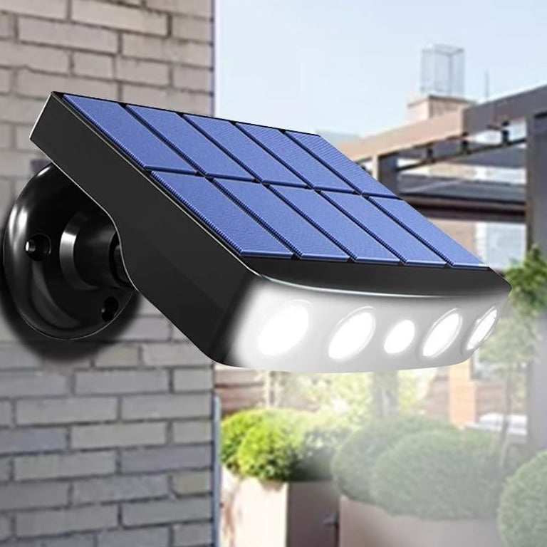 Bezprzewodowa lampa solarna IP65 z automatycznym czujnikiem ruchu do efektywnego oświetlenia tarasu.