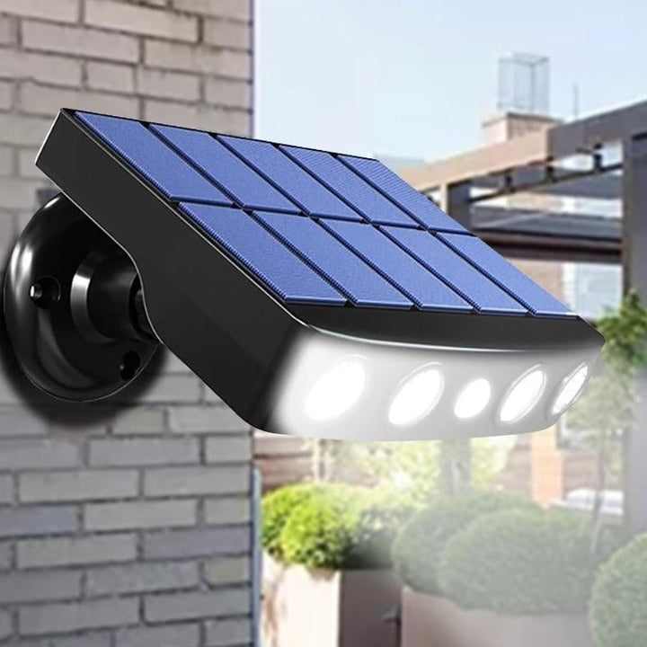 Bezprzewodowa lampa solarna IP65 z automatycznym czujnikiem ruchu do efektywnego oświetlenia tarasu.