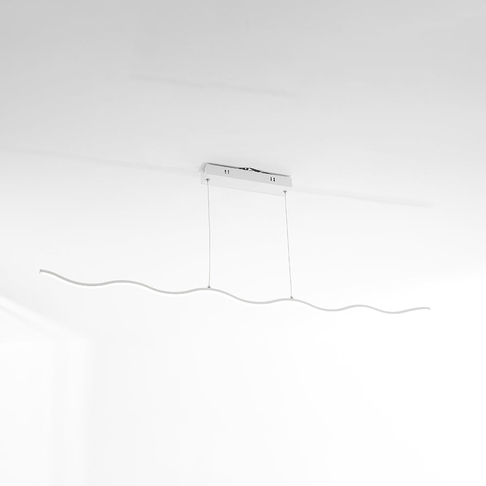 Lampa wisząca LED WaveGlow, minimalistyczny design fala, nowoczesne oświetlenie sufitowe.