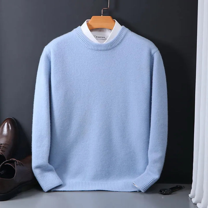Miękki sweter kaszmirowy Tobias dla mężczyzn. Niezrównany komfort i styl na jesień/zimę. Elegancki i ciepły.