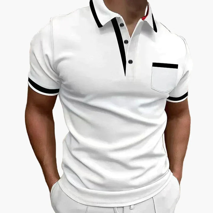 Męska koszulka polo modern fit z kontrastowymi detalami. Stylowa i komfortowa odzież na co dzień.