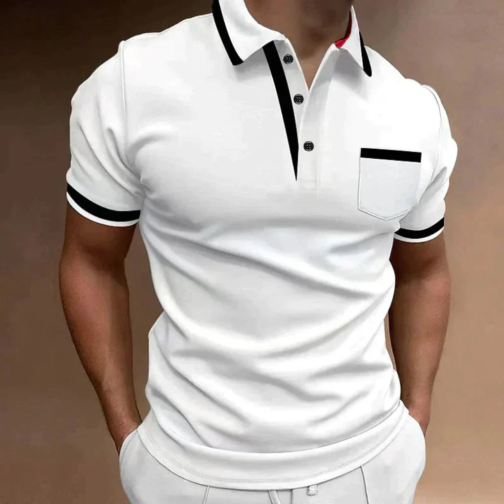 Męska koszulka polo z bawełny, klasyczny fason. Idealna na co dzień, casualowo i elegancko.