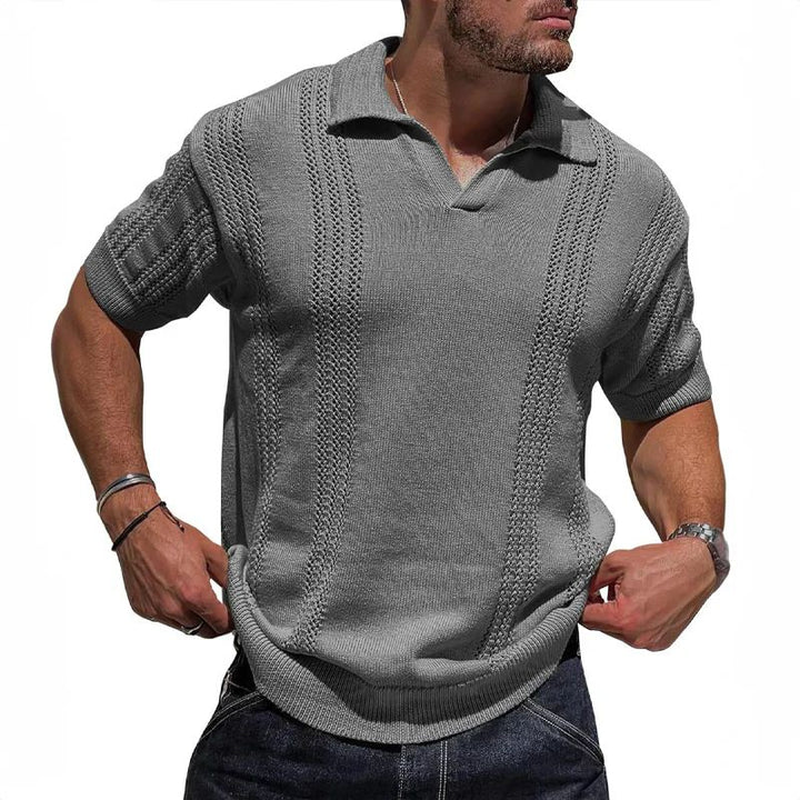Męska elegancka koszulka polo z dzianiny, idealna na lato. Komfortowa i oddychająca.