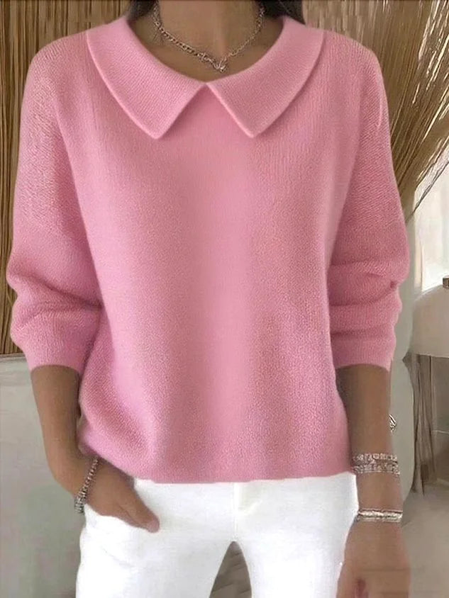 Damski sweter z kołnierzykiem Peter Pan, elegancki i komfortowy, idealny na wiosenne i jesienne stylizacje.