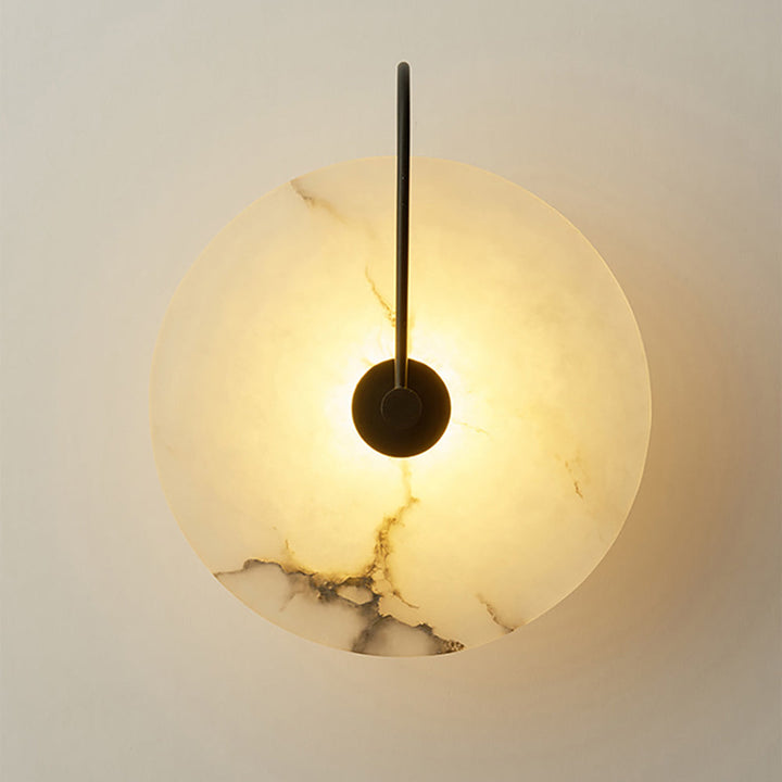 Czarna oprawa ścienna LED z marmurowym wykończeniem, designerska lampa do sypialni, salonu, modne oświetlenie.