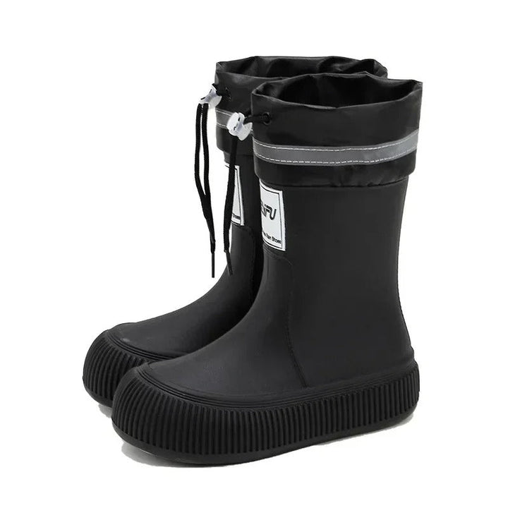 Damskie gumowe buty do deszczu, lekkie, wodoszczelne, antypoślizgowe slip-on, idealne na jesień.