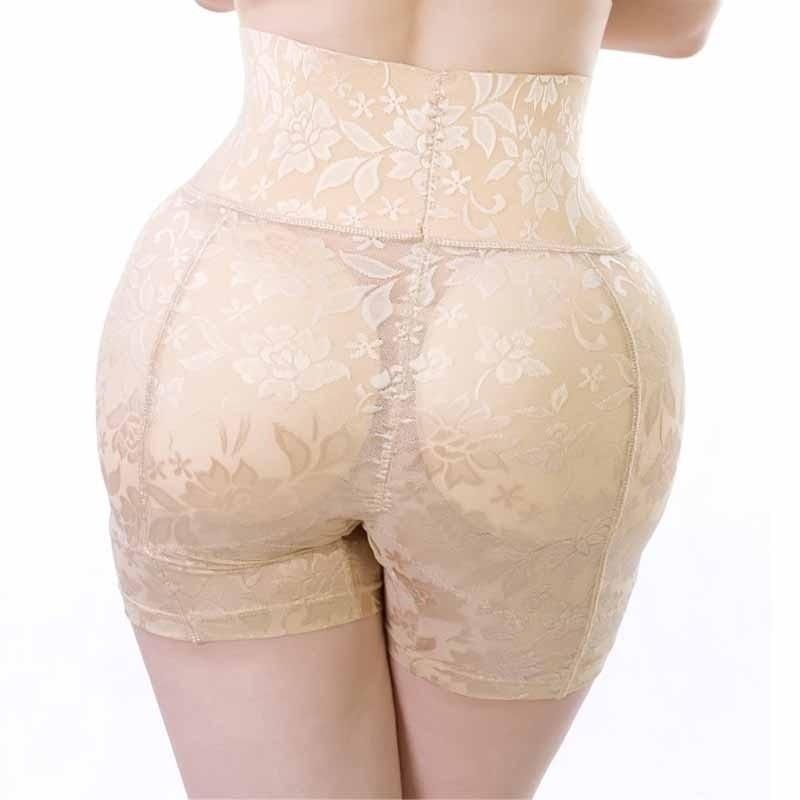 Eleganckie czarne majtki push-up damskie, modelujące sylwetkę. Komfortowa bielizna z kwiatowym wzorem.