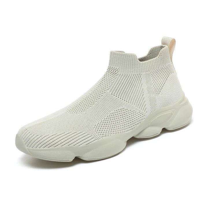 Sneakersy męskie do kostki, beżowe, niezwykle wygodne, idealne na aktywne dni.