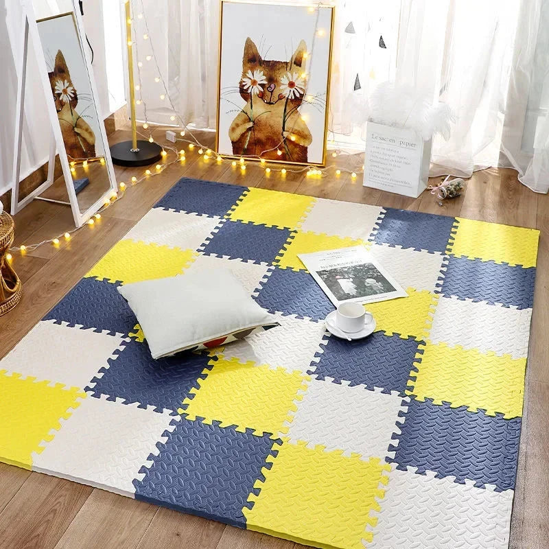 Bezpieczna mata piankowa puzzle dla dzieci, amortyzuje upadki podczas nauki chodzenia.