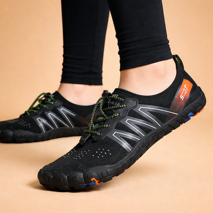 Męskie buty trekkingowe barefoot. Elastyczne obuwie outdoor na lato, lekkie i komfortowe dla naturalnego ruchu stopy.