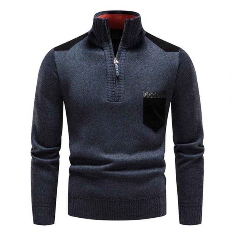 Męski sweter z półgolfem na zamek, elegancki i wygodny. Idealny na jesień i zimę.