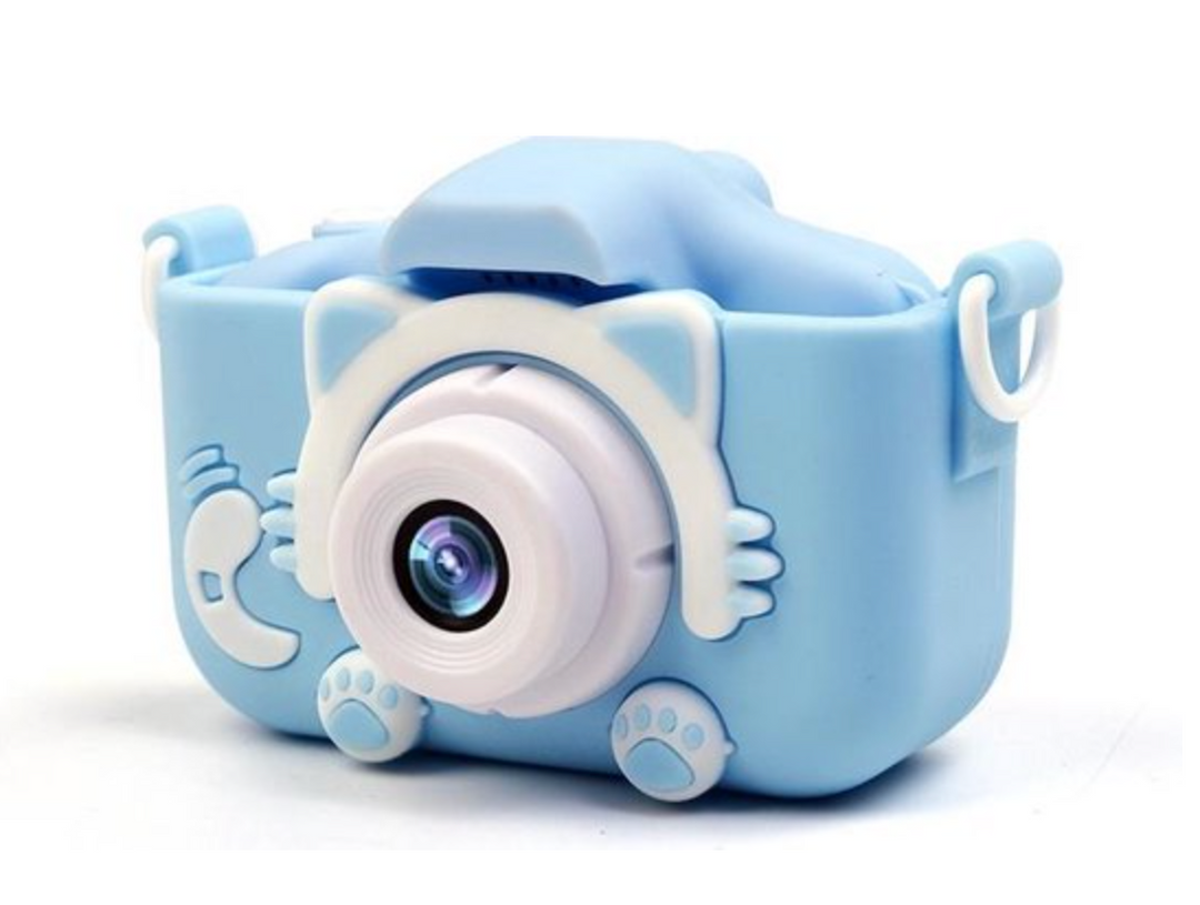 Kamerka Klikkie dla dzieci, pastelowy róż, z etui, rozwijająca pasję do fotografii i kreatywności.
