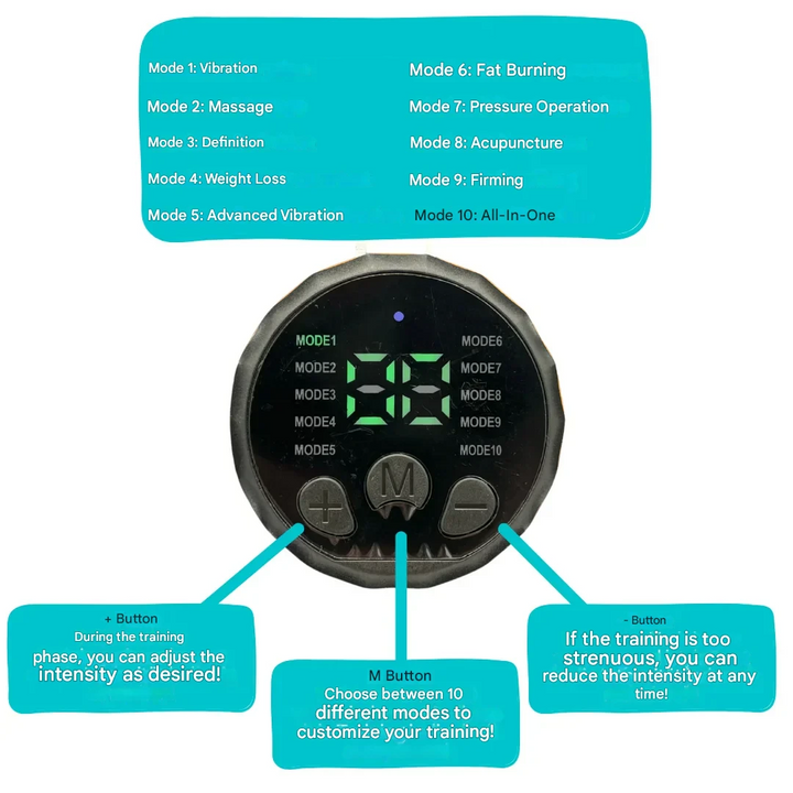 Zestaw trenera brzucha EMS CorePulse, sprzęt fitness do wzmacniania mięśni i elektrostymulacji. Unisex.
