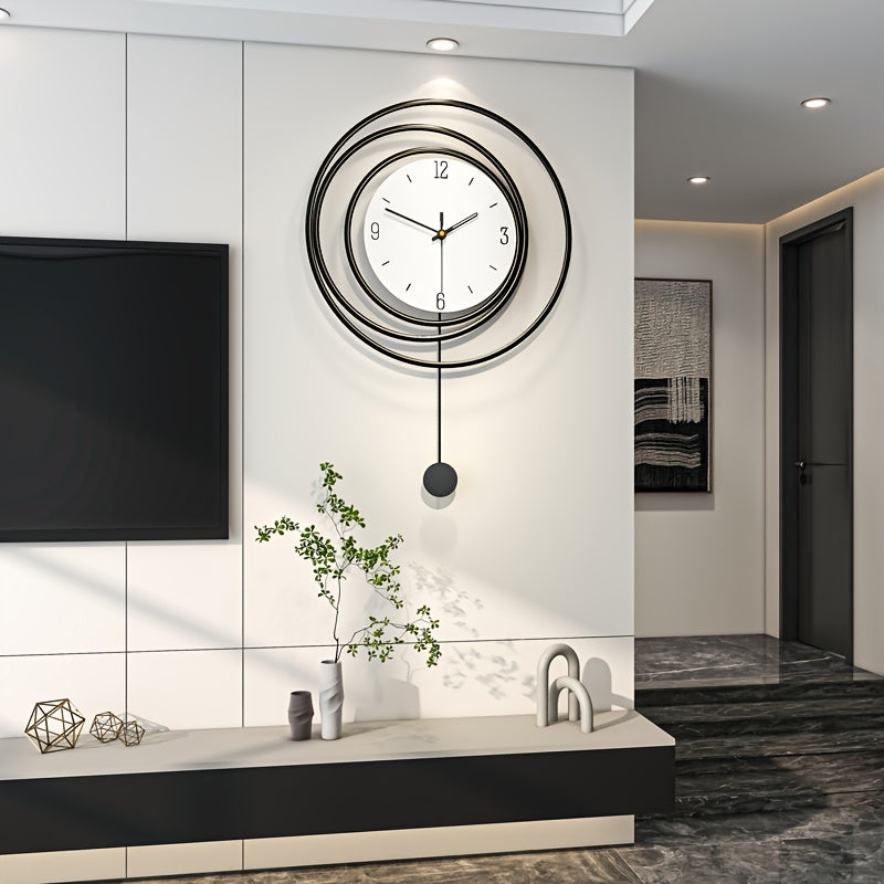 Nowoczesny metalowy zegar ścienny z cichym mechanizmem, idealny do salonu, biura, sypialni. Elegancki design.