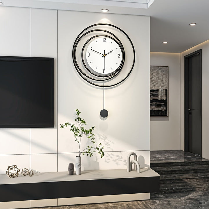 Nowoczesny metalowy zegar ścienny z cichym mechanizmem, idealny do salonu, biura, sypialni. Elegancki design.