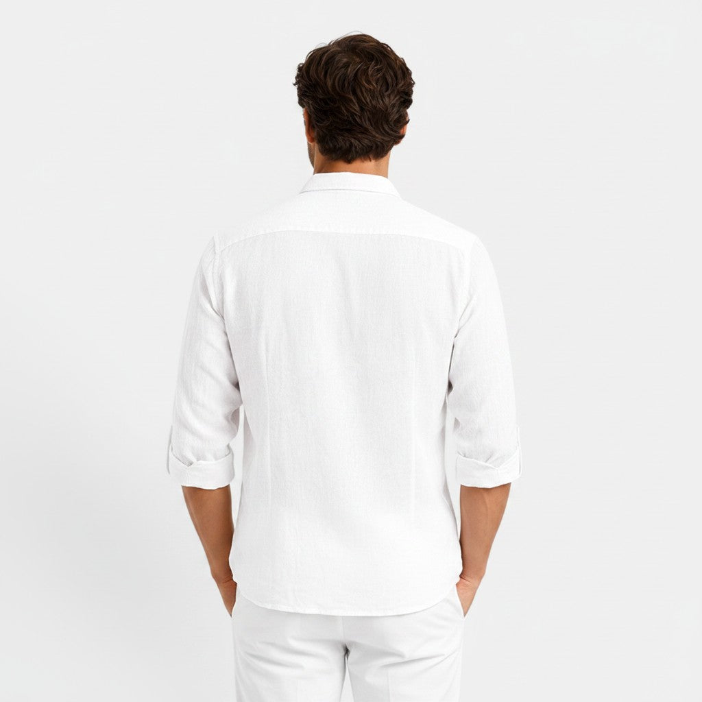 Męska koszulka polo z długim rękawem. Uniwersalna koszula casualowa, swobodny krój. Elegancka sportowa i komfortowa.