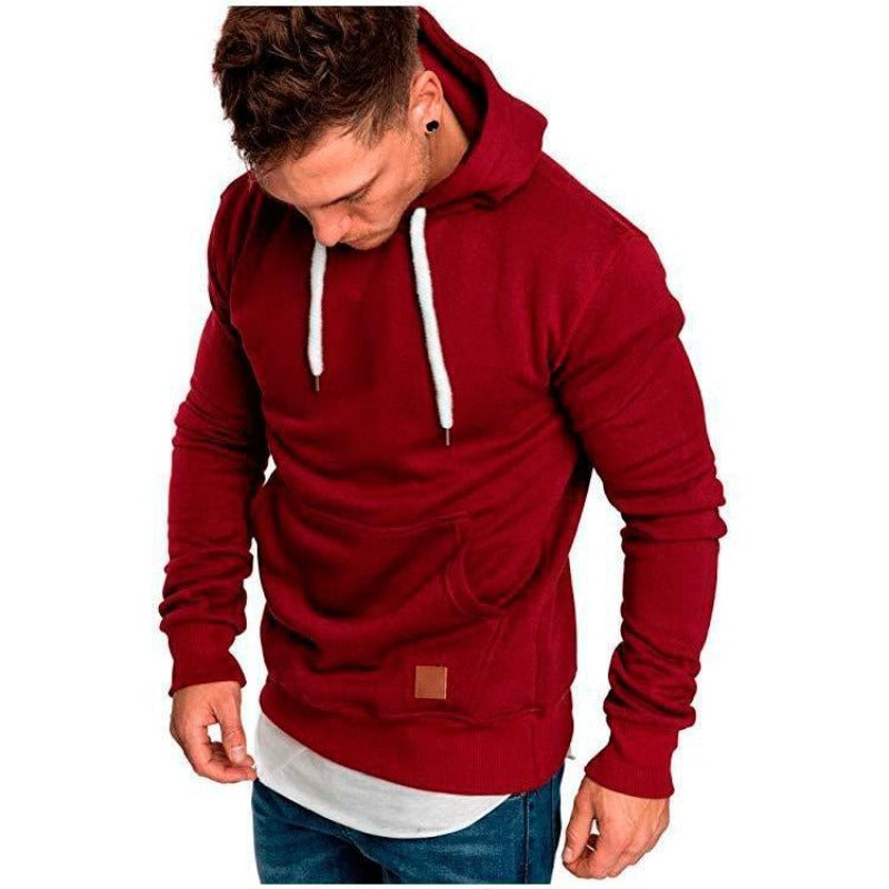 Męska bluza z kapturem, nierozpinana, multikolorowa, wygodna, do miejskich i sportowych outfitów.