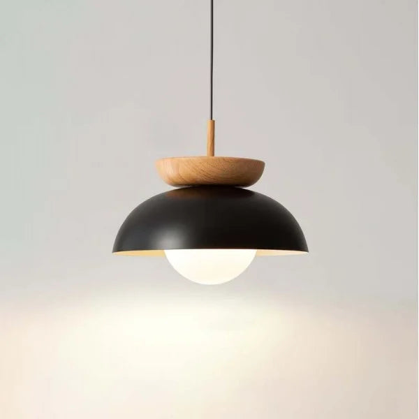 Lampa wisząca z drewna, styl skandynawski. Akcent naturalny do salonu, sypialni, kuchni.