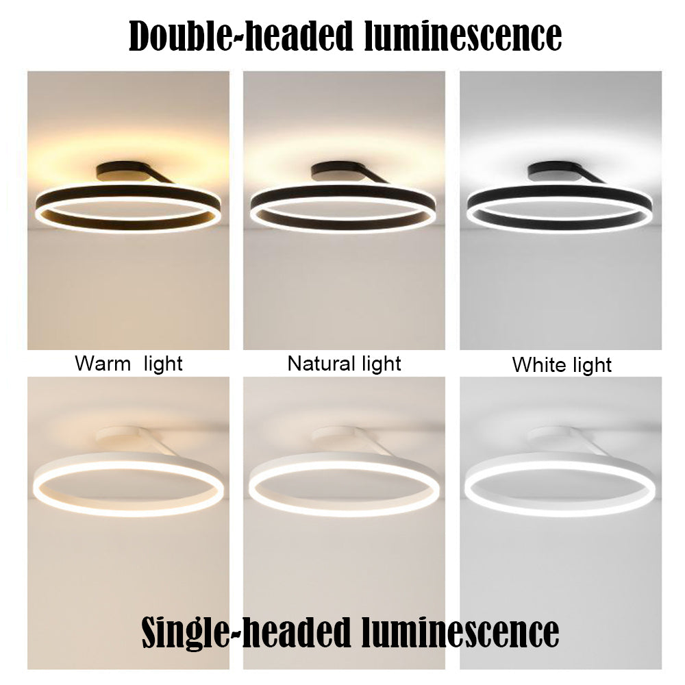 Czarna lampa LED Luminara, nowoczesne oświetlenie sufitowe do sypialni.