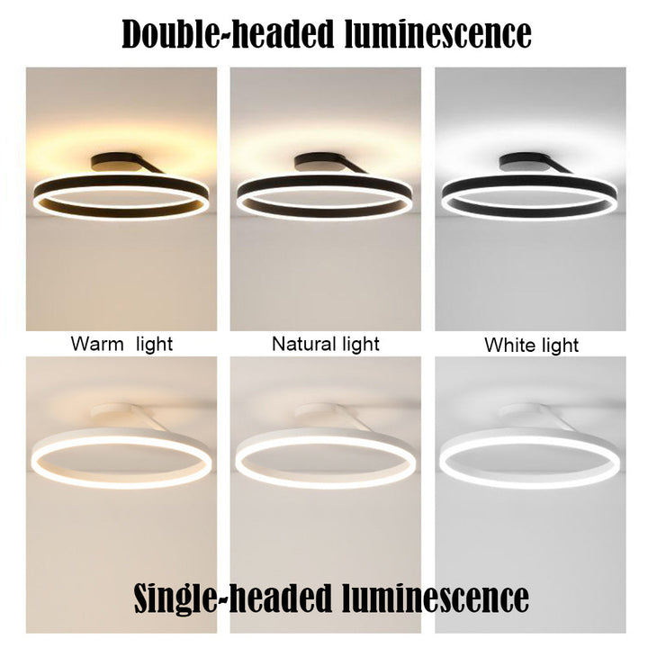Czarna lampa LED Luminara, nowoczesne oświetlenie sufitowe do sypialni.