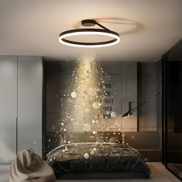 Designerska lampa sufitowa Luminara LED w czarnym kolorze, styl i funkcjonalność.