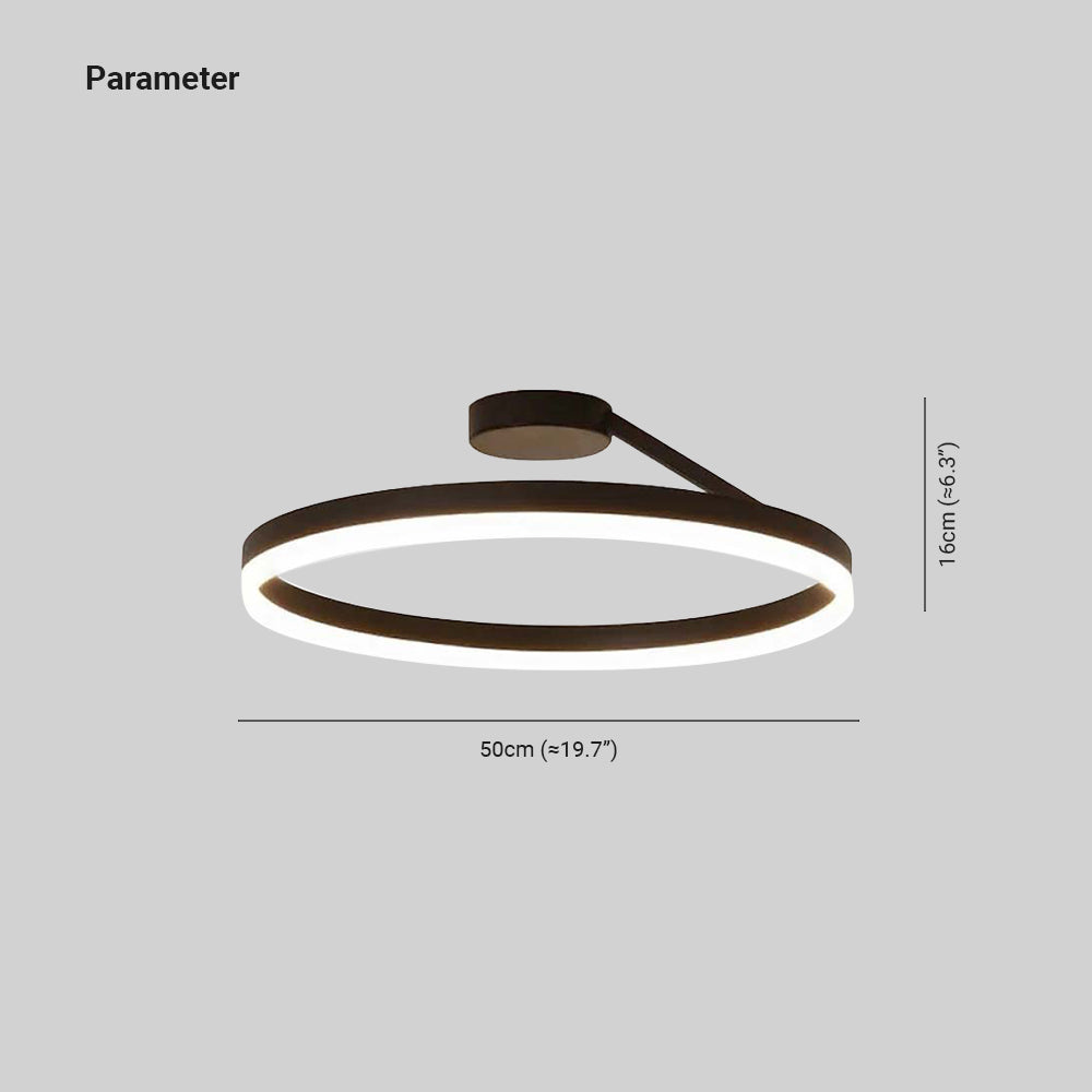 Elegancka czarna lampa LED Luminara, oświetlenie sufitowe do nowoczesnych przestrzeni.