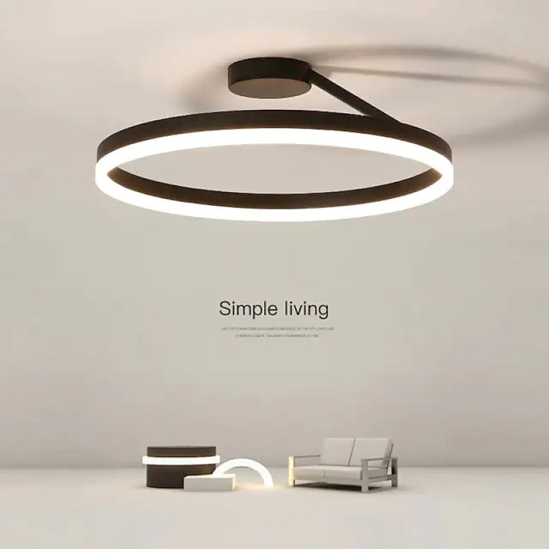 Czarna lampa sufitowa LED Luminara, energooszczędne i stylowe oświetlenie.